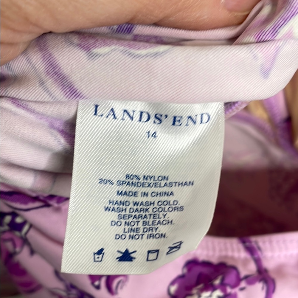 Lands End Floral Halter Neck Swimsuit Top Size 14 - Picture 4 of 4